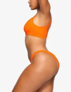 Tanga Mid-rise Recycled Stretch-nylon Bikini Bottoms -Ted Bakee Fashion Shop R04189634 ORANGE ALT02
