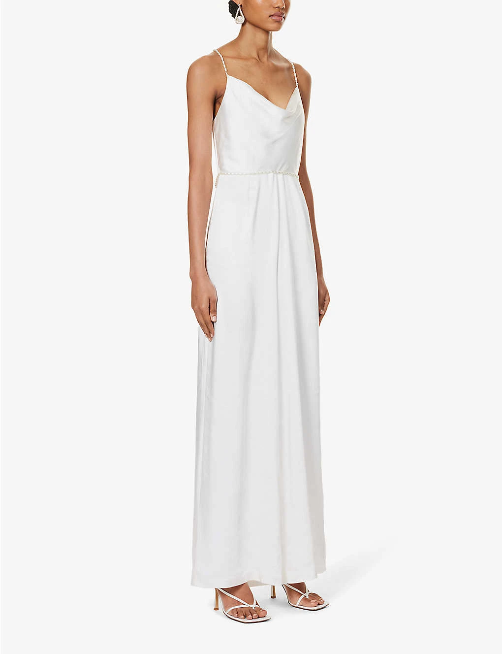 Sleeveless Cowl-neck Woven Jumpsuit 3 Sleeveless Cowl-neck Woven Jumpsuit - Image 3
