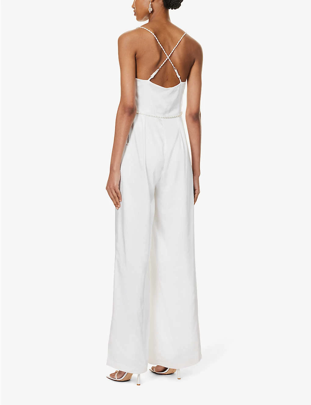 Sleeveless Cowl-neck Woven Jumpsuit 4 Sleeveless Cowl-neck Woven Jumpsuit - Image 4