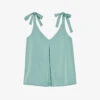 CLAUDIE PIERLOT Tie-strap Inverted-pleat Satin Top