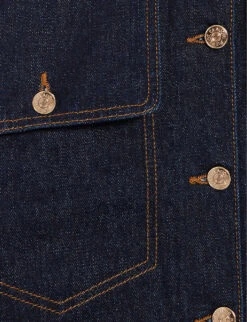 CLAUDIE PIERLOT Sally High-rise Straight-fit Stretch-denim Midi Skirt 9 CLAUDIE PIERLOT Sally High-rise Straight-fit Stretch-denim Midi Skirt -Ted Bakee Fashion Shop R04189957 DENIMJEAN ALT04