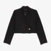 Maje Vakino Cropped Woven-blend Blazer