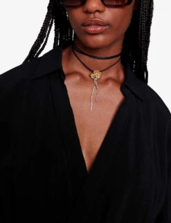 Maje Ilanie Wrap-front Woven Jumpsuit -Ted Bakee Fashion Shop R04190376 NOIRGRIS ALT04