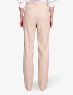 Maje Posta Straight-fit Split-pleat Linen-blend Trousers 5 Maje Posta Straight-fit Split-pleat Linen-blend Trousers -Ted Bakee Fashion Shop R04190424 NATURELS ALT02