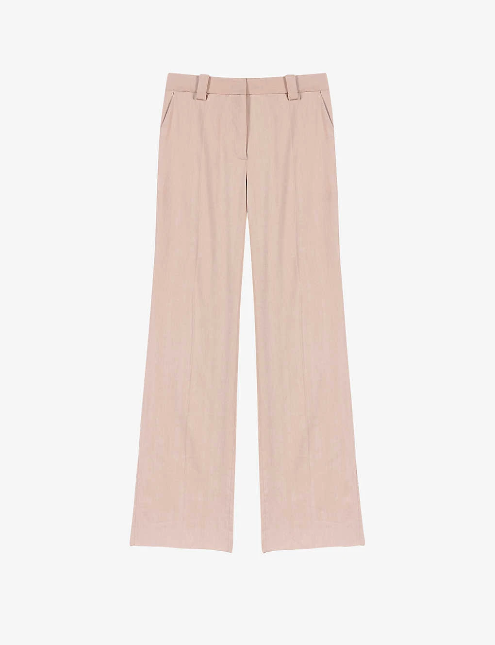 Maje Posta Straight-fit Split-pleat Linen-blend Trousers 1 Maje Posta Straight-fit Split-pleat Linen-blend Trousers