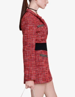 Maje Italeta Removable-bra Tweed Playsuit -Ted Bakee Fashion Shop R04190425 ROUGES ALT04