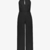 Sophia Twisted-neckline Wide-leg Crepe Jumpsuit