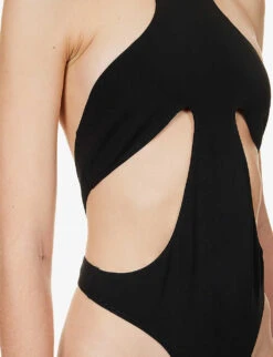 Mugler Halterneck Cut-out Swimsuit -Ted Bakee Fashion Shop R04192675 BLACK ALT04