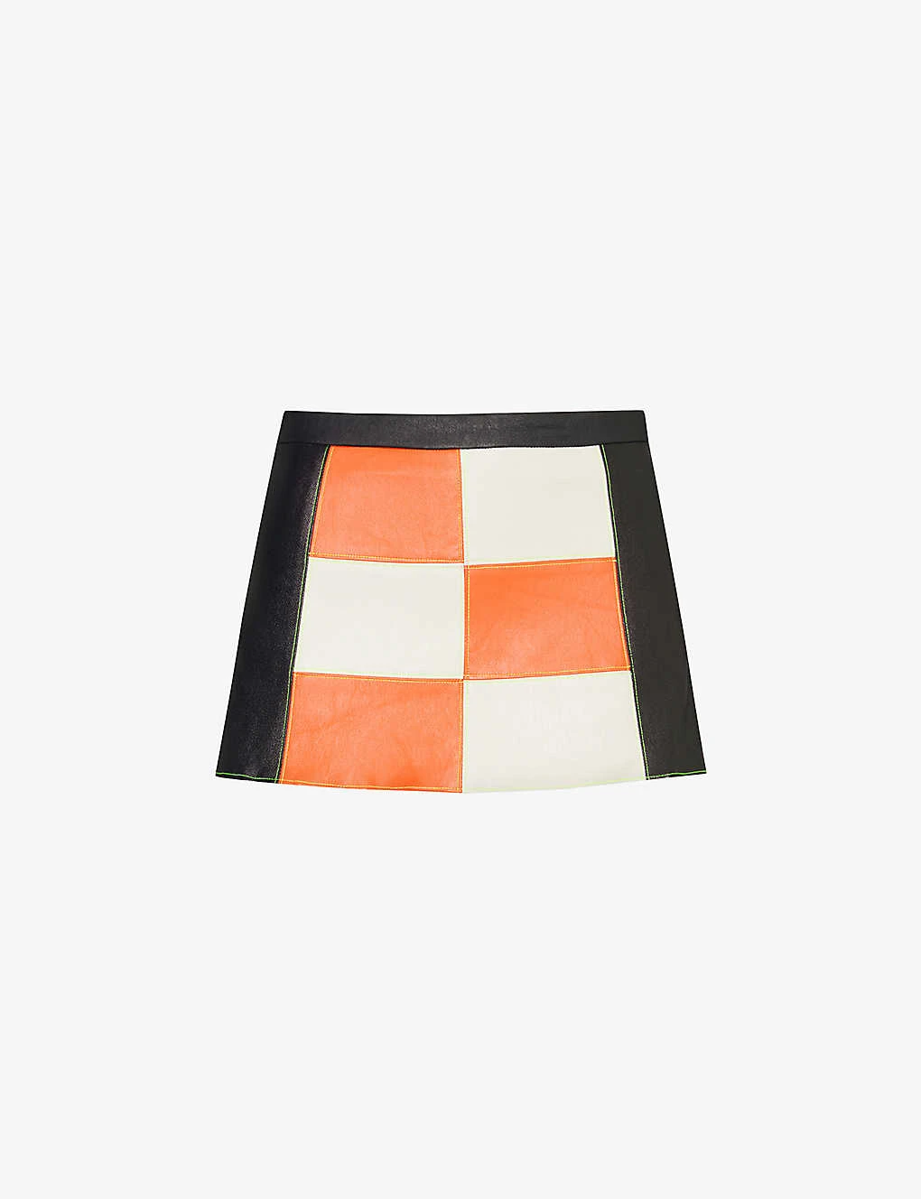 Check-print Low-waist Upcycled Mini Skirt 1 Check-print Low-waist Upcycled Mini Skirt