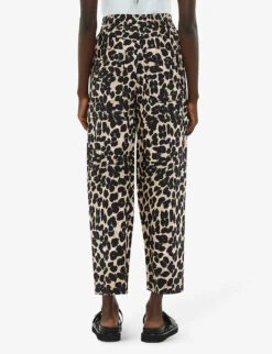 Whistles Leopard-print Elasticated-waist Cotton Trousers 7 Whistles Leopard-print Elasticated-waist Cotton Trousers -Ted Bakee Fashion Shop R04193424 MULTICOLOURED ALT02