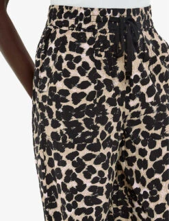 Whistles Leopard-print Elasticated-waist Cotton Trousers 9 Whistles Leopard-print Elasticated-waist Cotton Trousers -Ted Bakee Fashion Shop R04193424 MULTICOLOURED ALT04