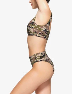 Camo-print High-rise Recycled Stretch-nylon Bikini Bottoms -Ted Bakee Fashion Shop R04193689 LOGOCAMO ALT02