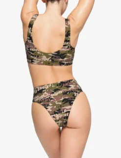 Camo-print High-rise Recycled Stretch-nylon Bikini Bottoms -Ted Bakee Fashion Shop R04193689 LOGOCAMO ALT03