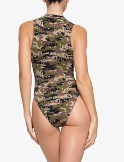 Zipped Camouflage-print Recycled Stretch-nylon Swimsuit 8 Zipped Camouflage-print Recycled Stretch-nylon Swimsuit -Ted Bakee Fashion Shop R04193693 LOGOCAMO ALT03