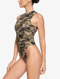Zipped Camouflage-print Recycled Stretch-nylon Swimsuit 9 Zipped Camouflage-print Recycled Stretch-nylon Swimsuit -Ted Bakee Fashion Shop R04193693 LOGOCAMO ALT04