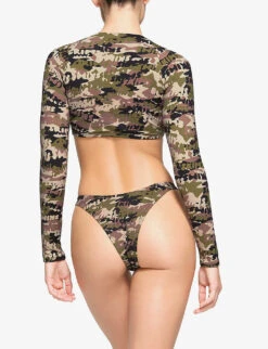 T-shirt Recycled Stretch-nylon Bikini Top -Ted Bakee Fashion Shop R04193701 LOGOCAMO ALT03