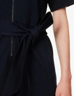 ME AND EM Regular-fit Wide-leg Stretch-woven Jumpsuit -Ted Bakee Fashion Shop R04194851 NAVY ALT04