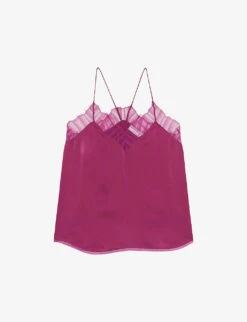 IRO Berwyn Lace-trim Silk Camisole Top