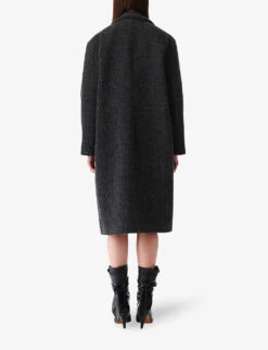IRO Gonira Notched-lapel Woven Coat -Ted Bakee Fashion Shop R04196497 GRY35 ALT03