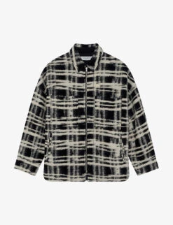 IRO Zachary Checked Oversized Wool-blend Shirt