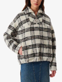 IRO Bika Checked Wool-blend Jacket -Ted Bakee Fashion Shop R04196565 ECR35 ALT02