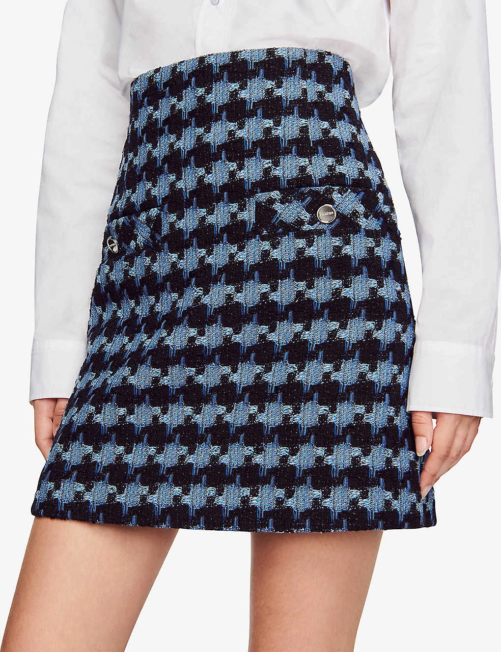 Sandro Marty Houndstooth Tweed Mini Skirt 5 Sandro Marty Houndstooth Tweed Mini Skirt - Image 5