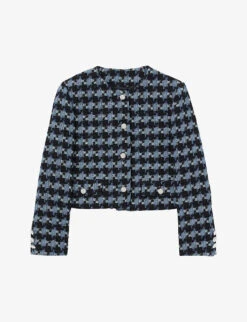 Sandro Boulogne Cropped Tweed Jacket