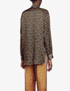 Sandro Jungle Graphic-print Long-sleeve Woven Shirt -Ted Bakee Fashion Shop R04197820 NOIRGRIS ALT03