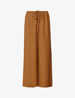 Faithfull The Brand Rupina Wide-leg High-rise Linen-blend Trousers