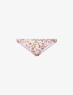 Faithfull The Brand Bebe Floral-pattern Recycled-polyamide Blend Bikini Bottoms