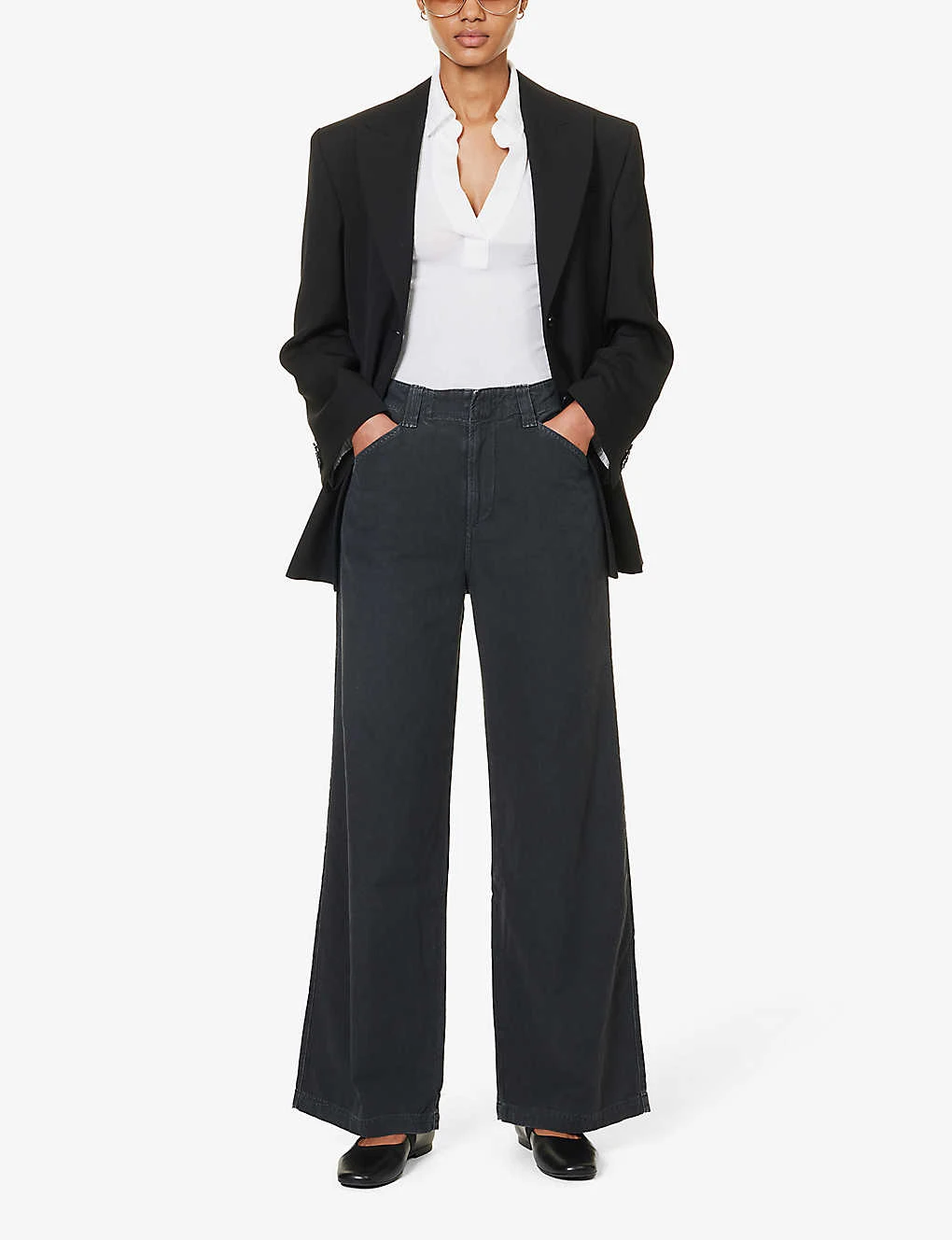 CITIZENS OF HUMANITY Paloma Faded-wash Mid-rise Wide-leg Cotton Trousers 2 CITIZENS OF HUMANITY Paloma Faded-wash Mid-rise Wide-leg Cotton Trousers - Image 2