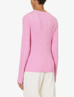 Rag & Bone Audrina Brushed-texture Wool-blend Knitted Top -Ted Bakee Fashion Shop R04201902 FUCHSIA ALT03