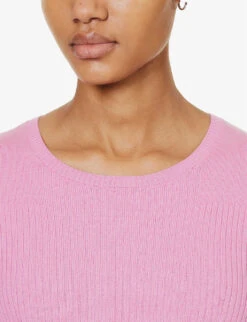 Rag & Bone Audrina Brushed-texture Wool-blend Knitted Top -Ted Bakee Fashion Shop R04201902 FUCHSIA ALT04
