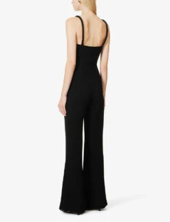 Frankie Cut-out Woven Jumpsuit -Ted Bakee Fashion Shop R04203276 BLACK ALT03