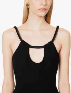 Frankie Cut-out Woven Jumpsuit -Ted Bakee Fashion Shop R04203276 BLACK ALT04