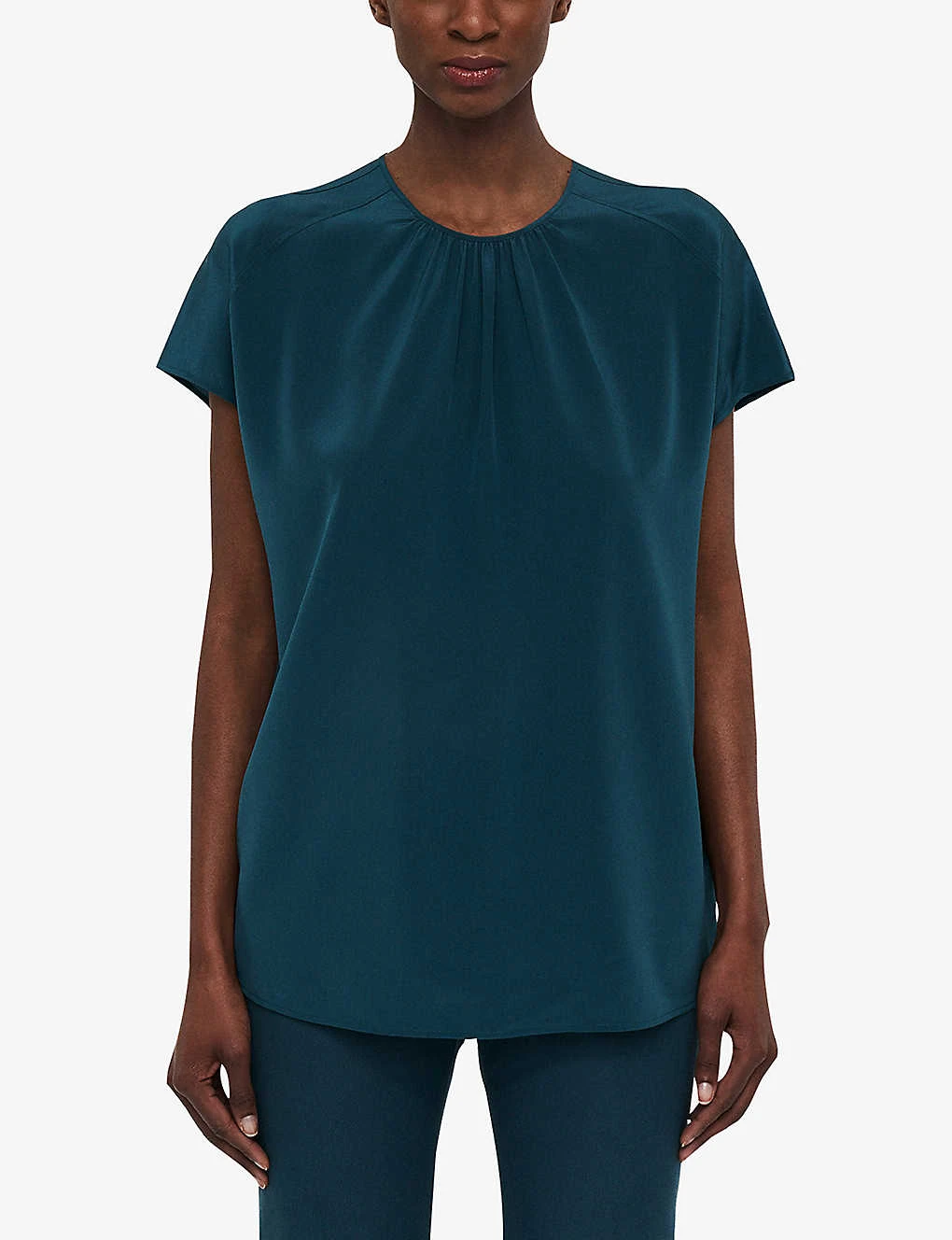 Joseph Broca Gathered Silk Blouse 3 Joseph Broca Gathered Silk Blouse - Image 3