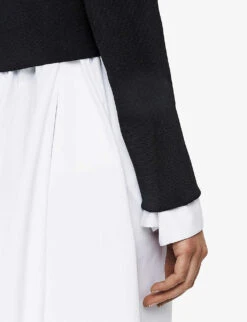 Joseph Milano Cropped Double-breasted Jacket -Ted Bakee Fashion Shop R04203860 BLACK ALT04