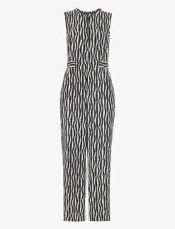 Whistles Josie Optical Rope-pattern Woven Jumpsuit