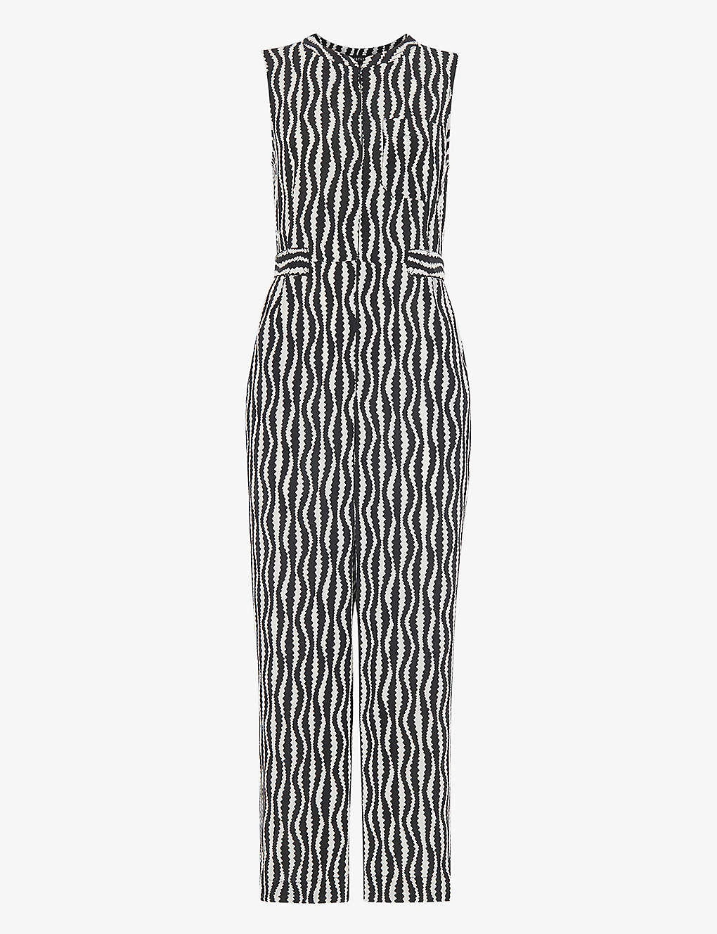 Whistles Josie Optical Rope-pattern Woven Jumpsuit 1 Whistles Josie Optical Rope-pattern Woven Jumpsuit