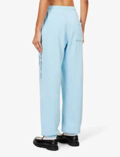 New York Health Club Logo-print High-rise Cotton-jersey Jogging Bottoms -Ted Bakee Fashion Shop R04205110 H2ONAVY ALT03