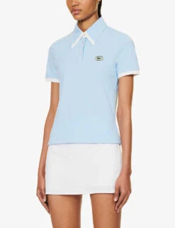 Lacoste X Sporty & Rich Stretch-cotton-piqué Polo Shirt -Ted Bakee Fashion Shop R04205200 PANORAMAFARINE ALT02