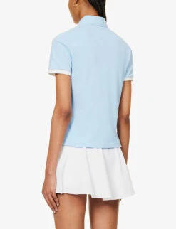 Lacoste X Sporty & Rich Stretch-cotton-piqué Polo Shirt -Ted Bakee Fashion Shop R04205200 PANORAMAFARINE ALT03